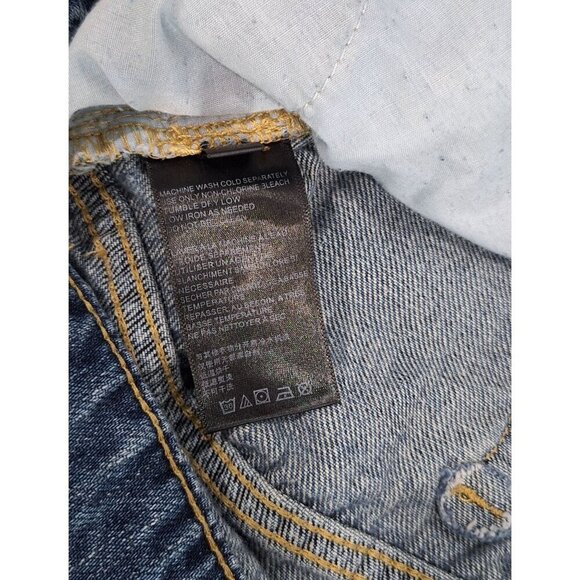 EUC BDG Urban Outfitters Slim Straight Distressed Button-Fly Cropped Blue Jeans/ - Picture 4 of 4